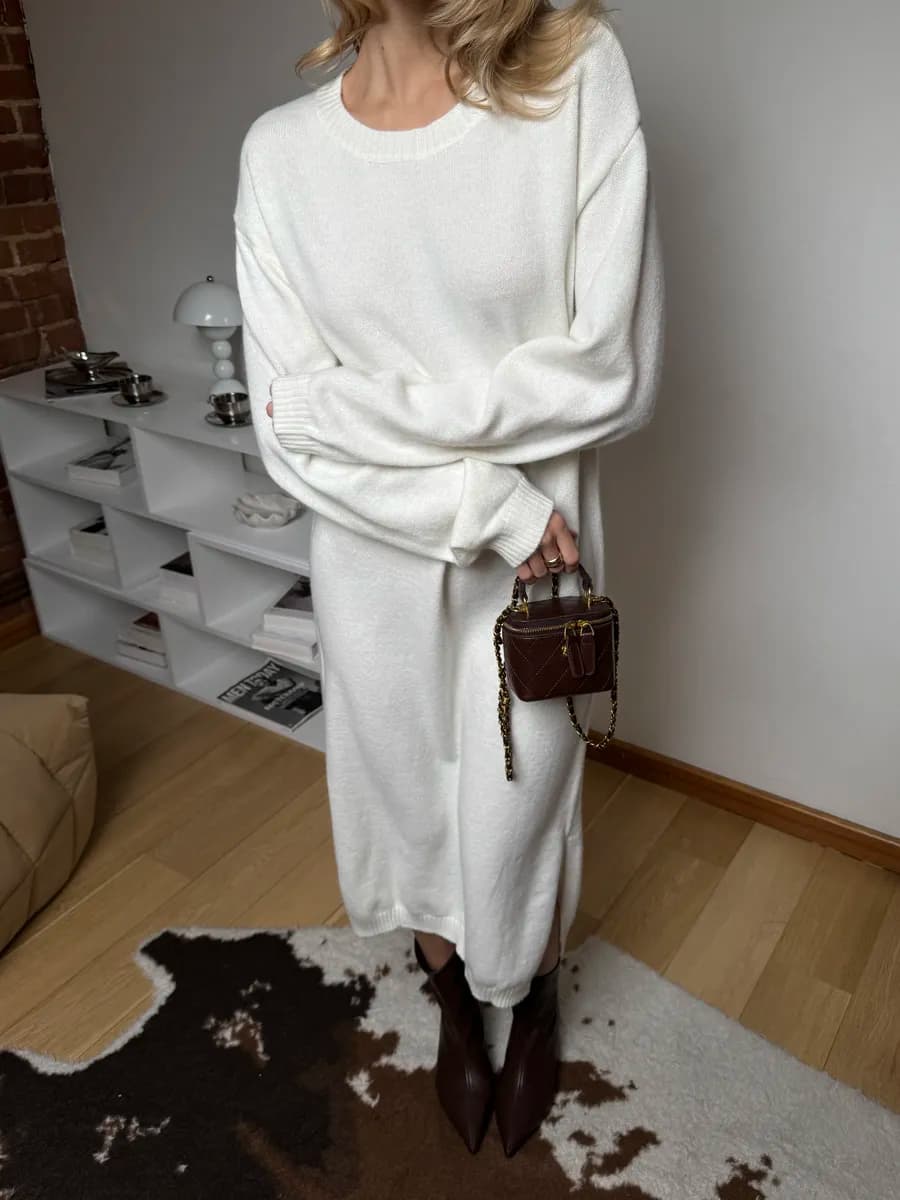 Платье теплое длинное для беременных