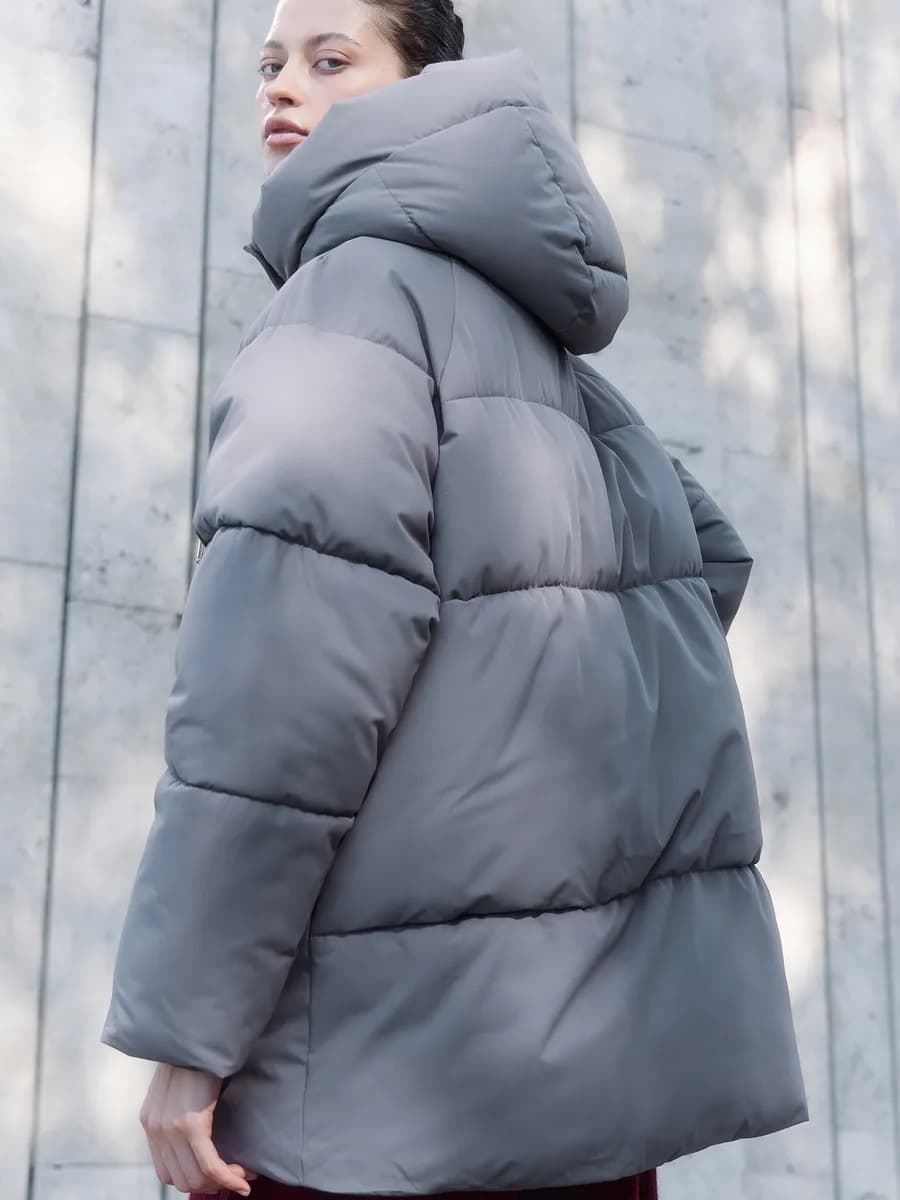 Куртка зимняя оверсайз с капюшоном