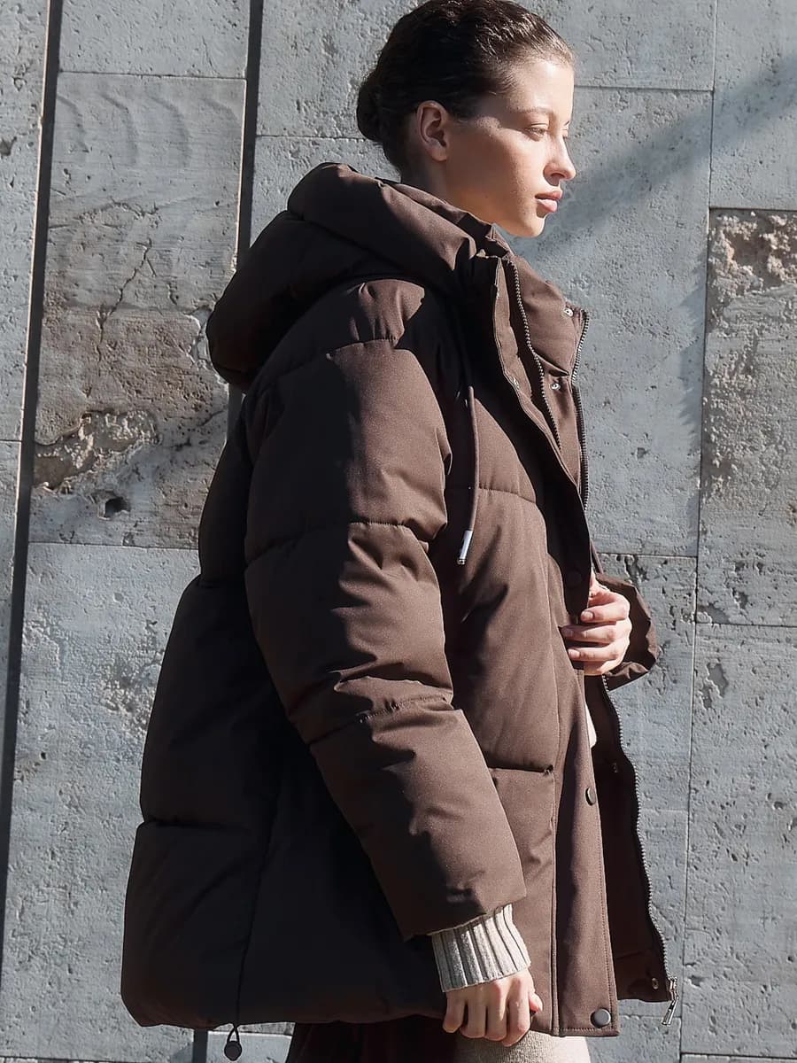 Куртка зимняя оверсайз с капюшоном