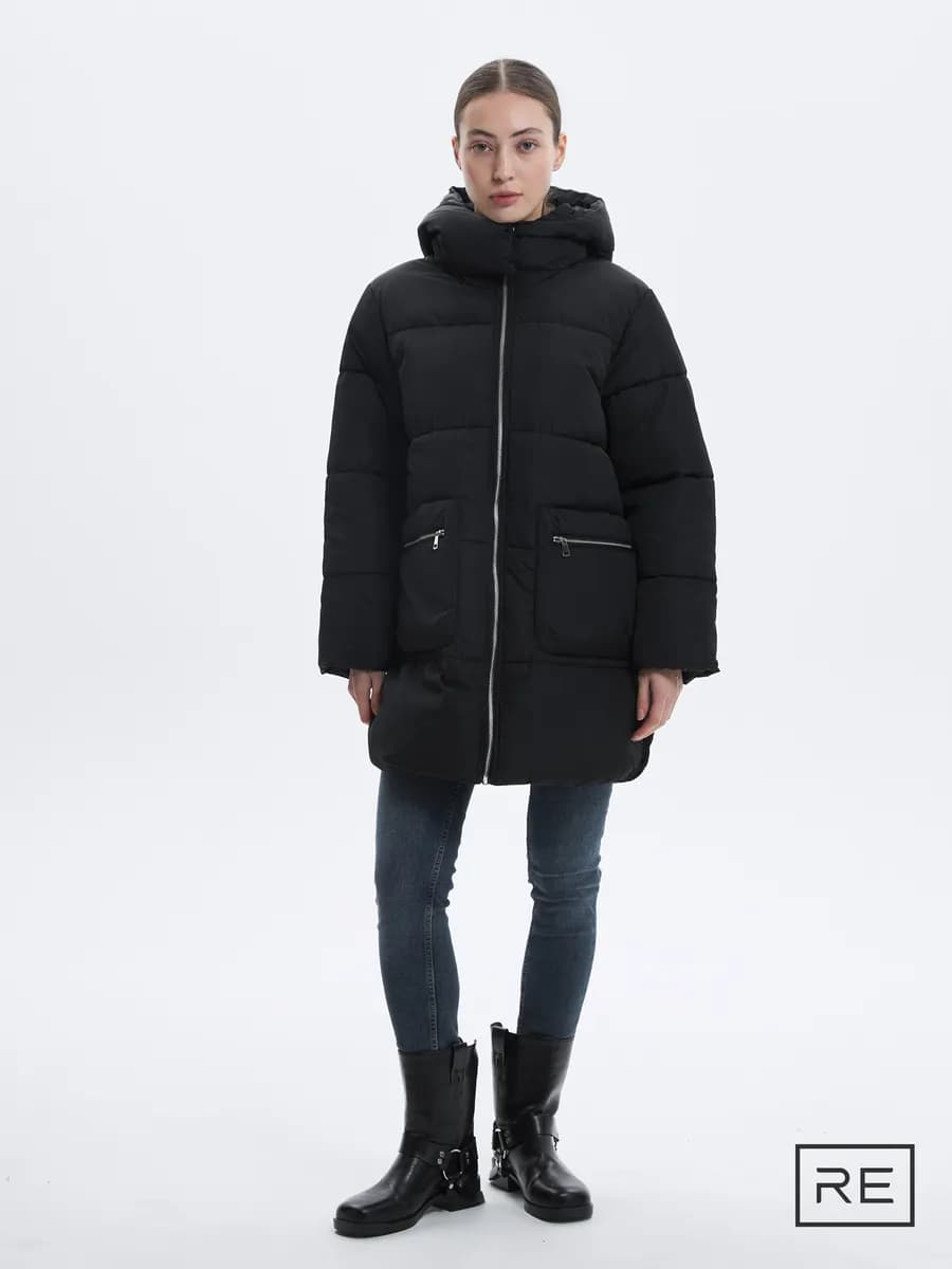 Пуховик демисезонный с капюшоном