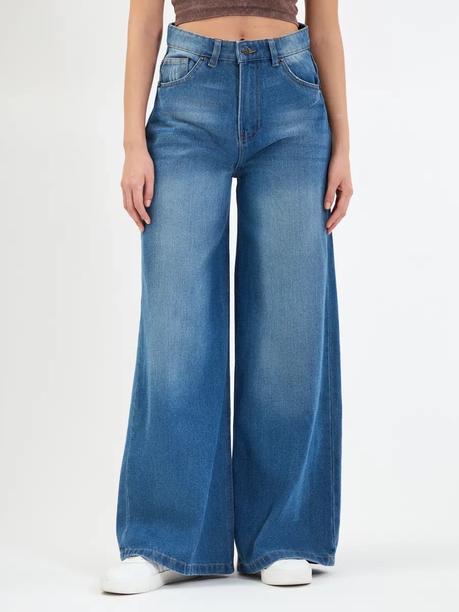 Джинсы прямые с высокой посадкой