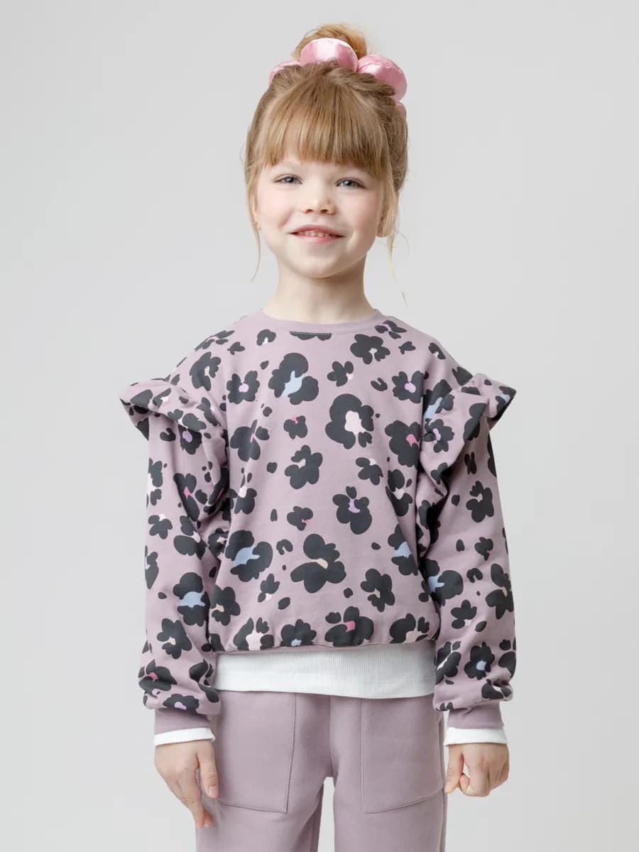 Свитшот из натурального хлопка с начёсом для девочки