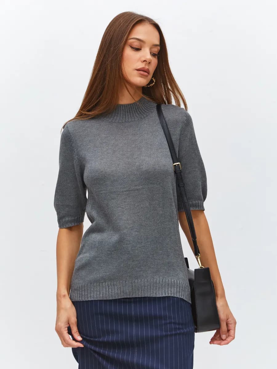 Джемпер кофта с коротким рукавом в офис