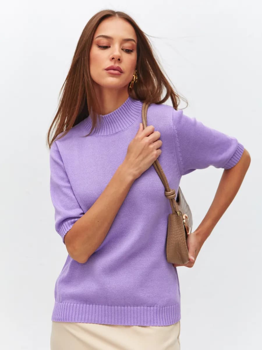 Джемпер кофта с коротким рукавом в офис