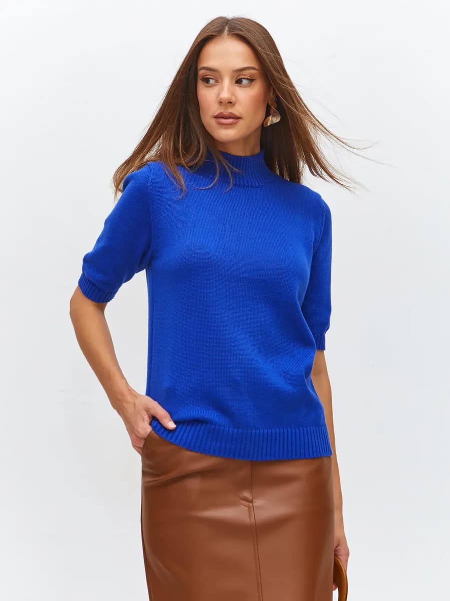 Джемпер кофта с коротким рукавом в офис