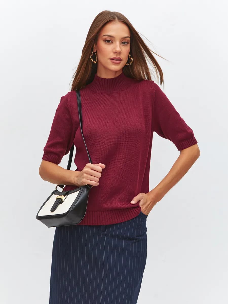 Джемпер кофта с коротким рукавом в офис