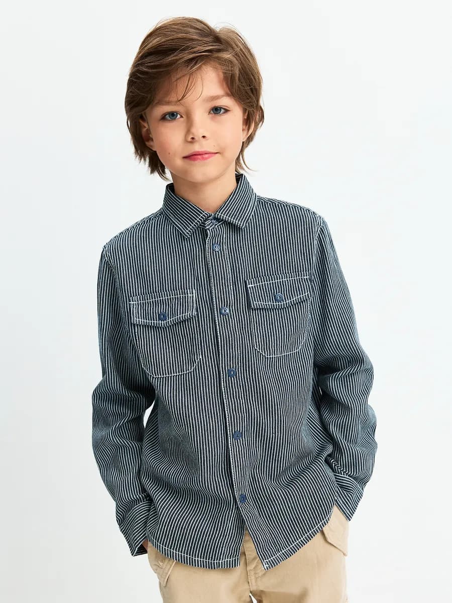 Рубашка с длинным рукавом на кнопках - фото 1