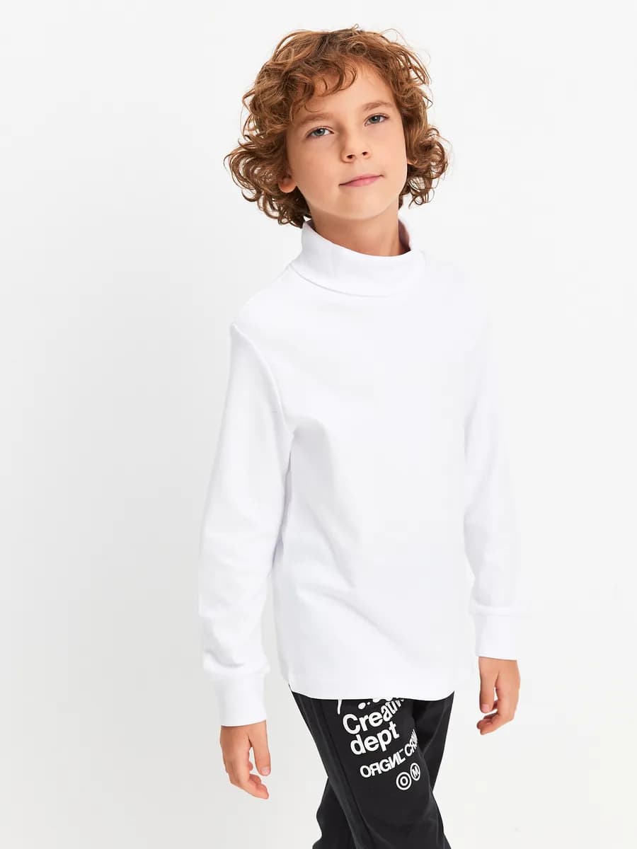 Водолазка белая базовая из хлопка