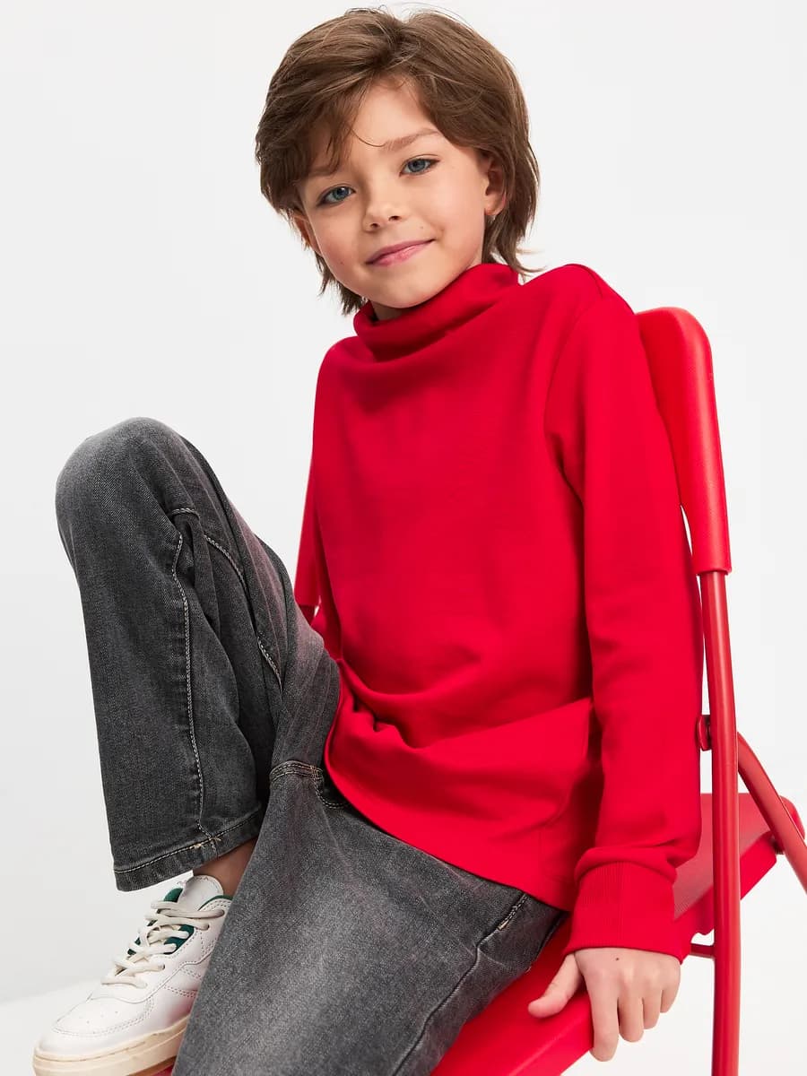 Водолазка красная базовая из хлопка