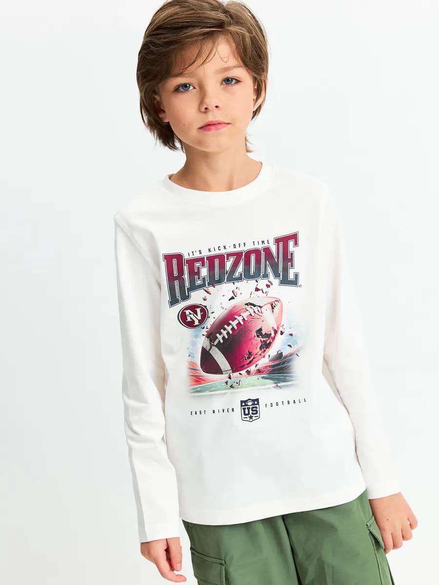 Лонгслив оверсайз с принтом из хлопка