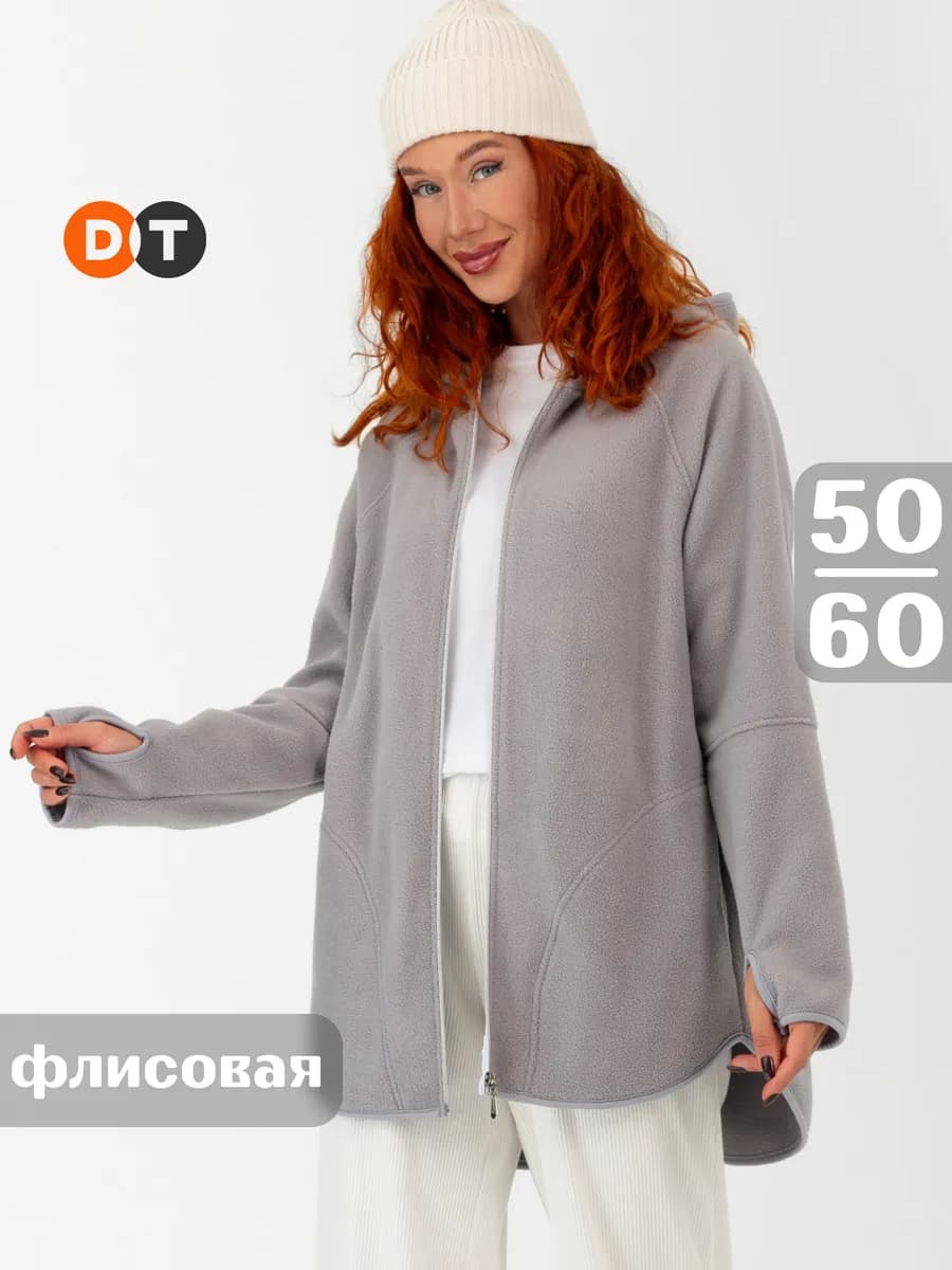 Толстовка флисовая на молнии с капюшоном - фото 1