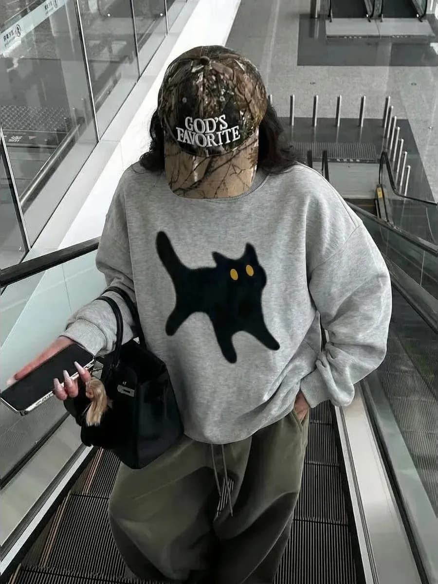 Свитшот оверсайз с принтом - фото 1