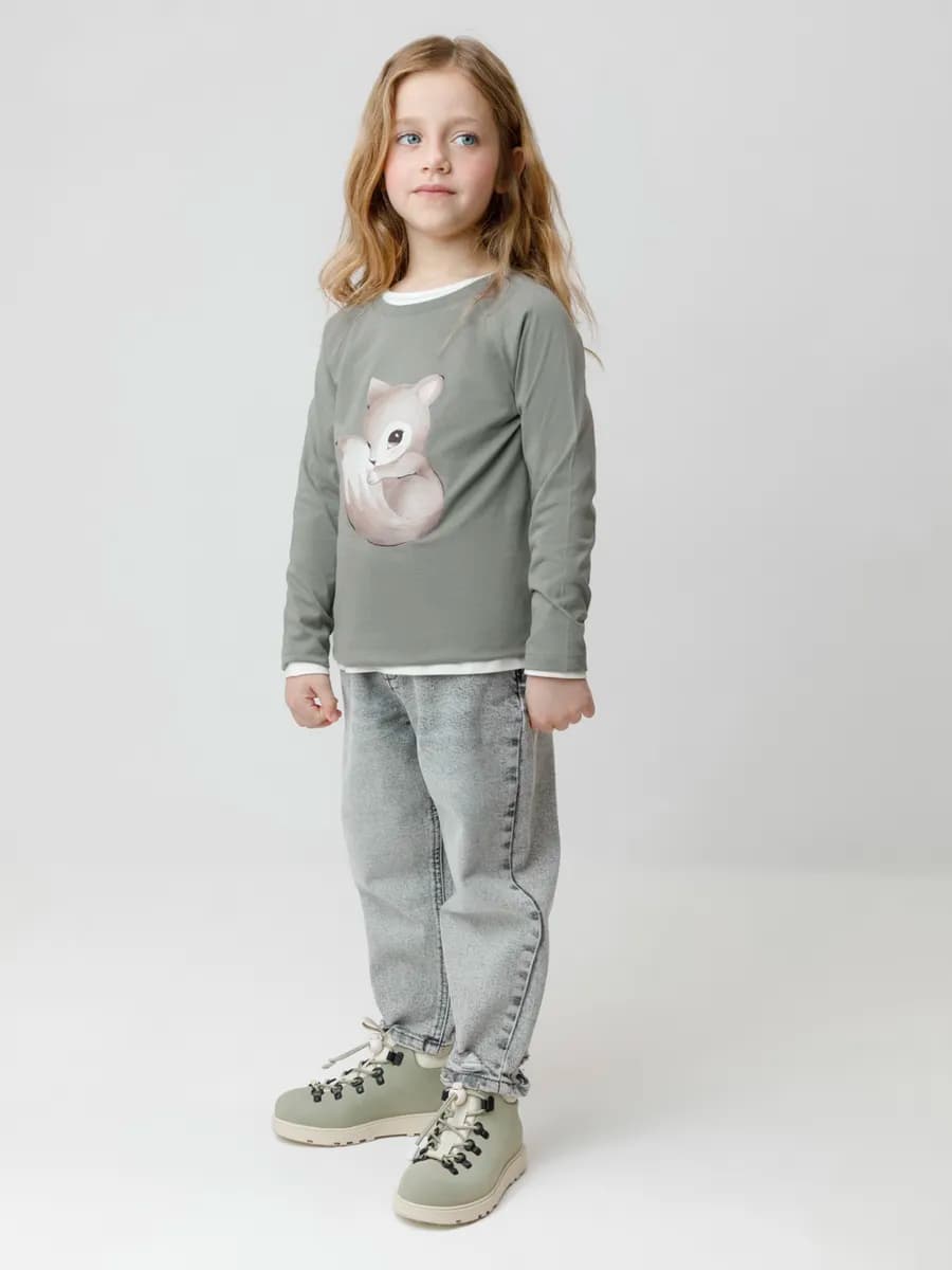 Лонгслив из натурального хлопка для девочки