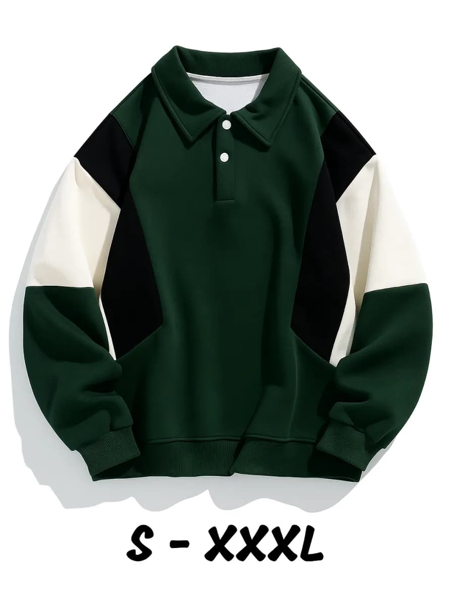 Свитшот поло оверсайз без начеса