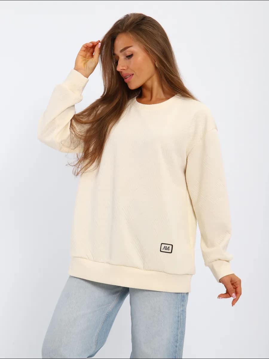 Свитшот оверсайз без начеса - фото 1