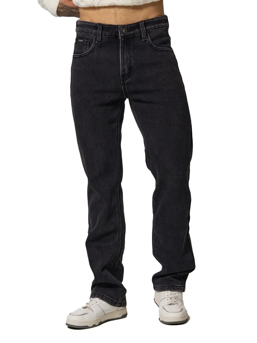 Джинсы утепленные прямые зимние