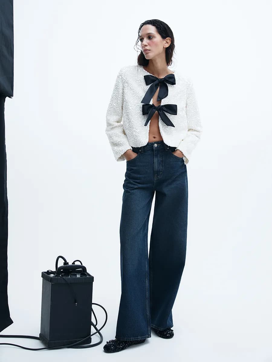 Джинсы wide широкие с высокой посадкой - фото 1