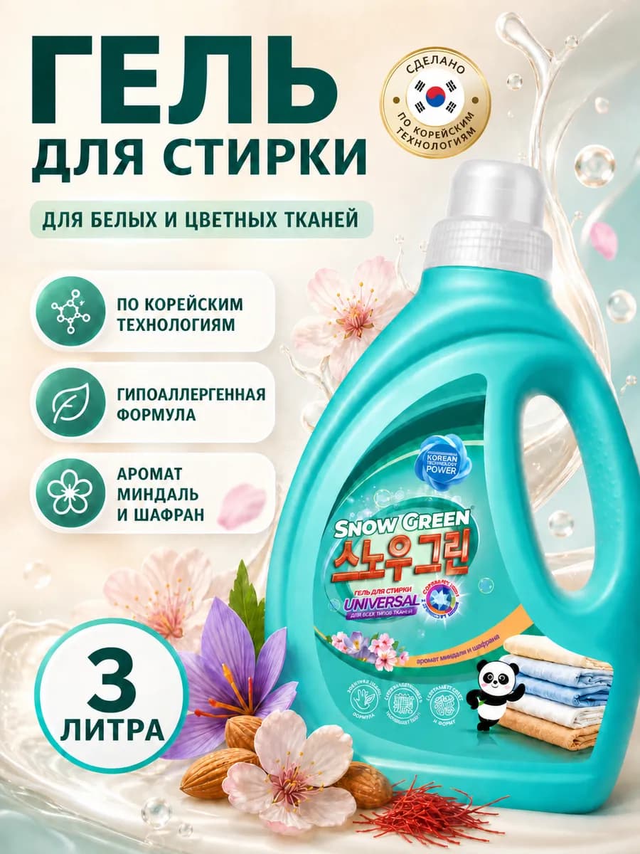Гель для стирки белья универсальный 3 л