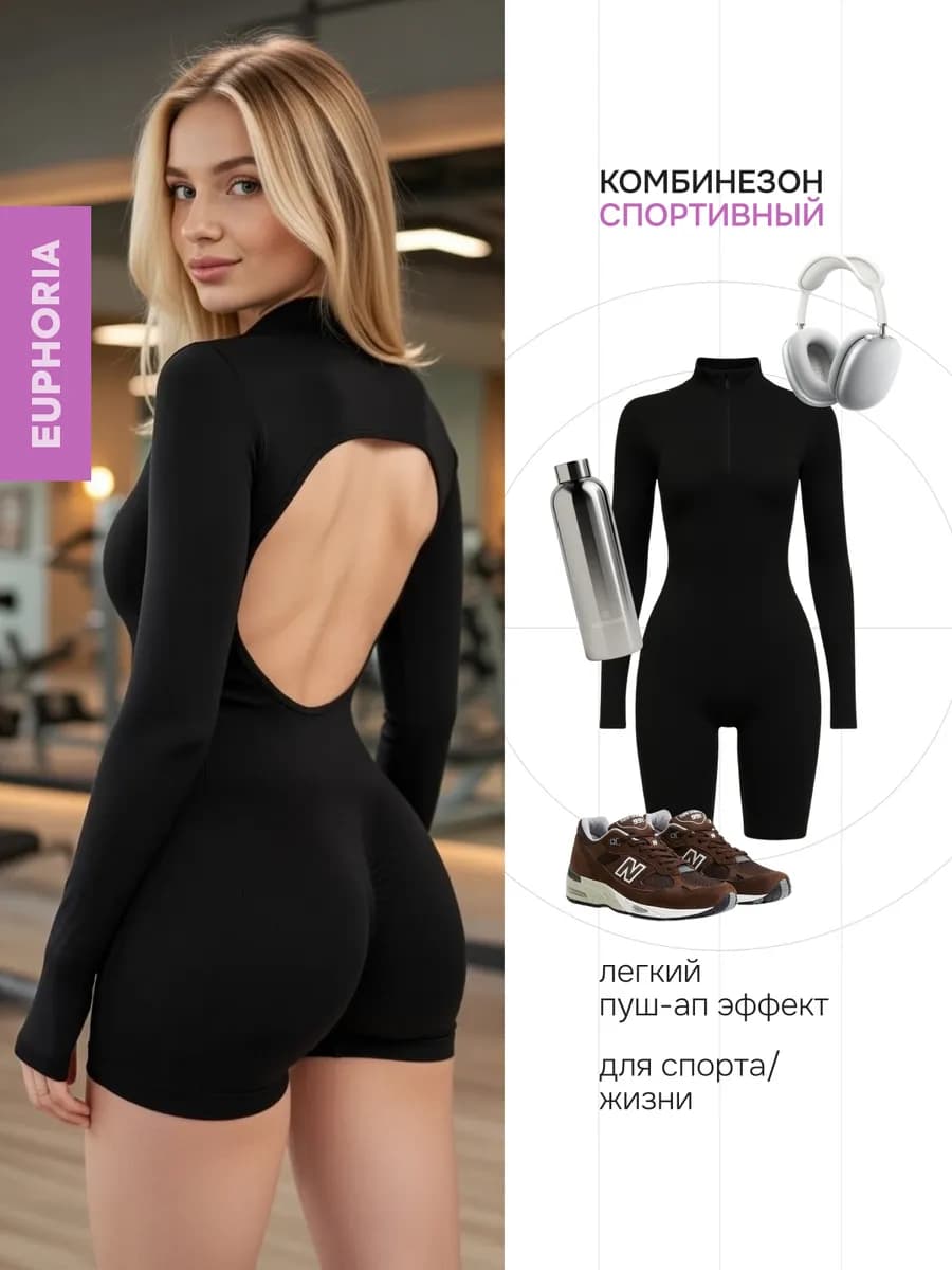 Комбинезон спортивный на молнии - фото 1
