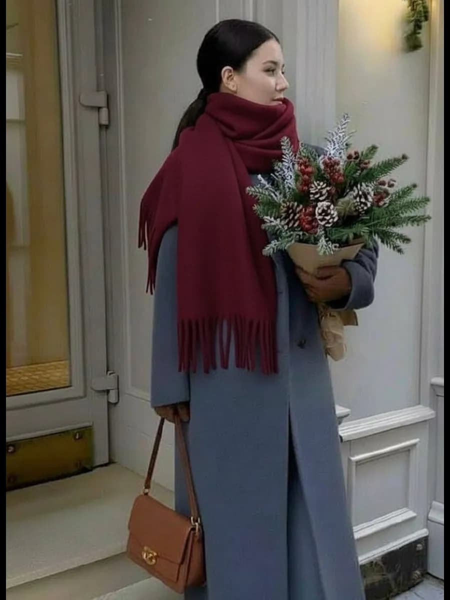 Теплый шарф кашемир Палантин длинный и зима и осень