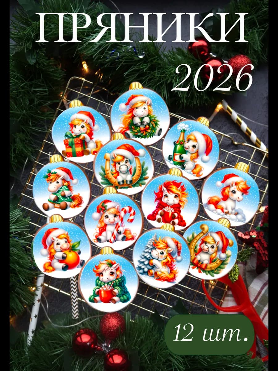 Пряники новогодние Шары 12 шт