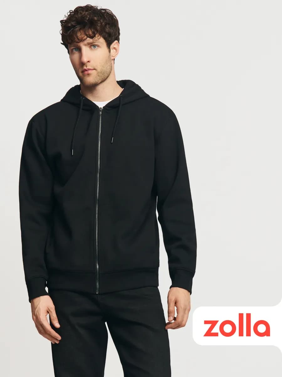 Мужская толстовка на молнии с начёсом