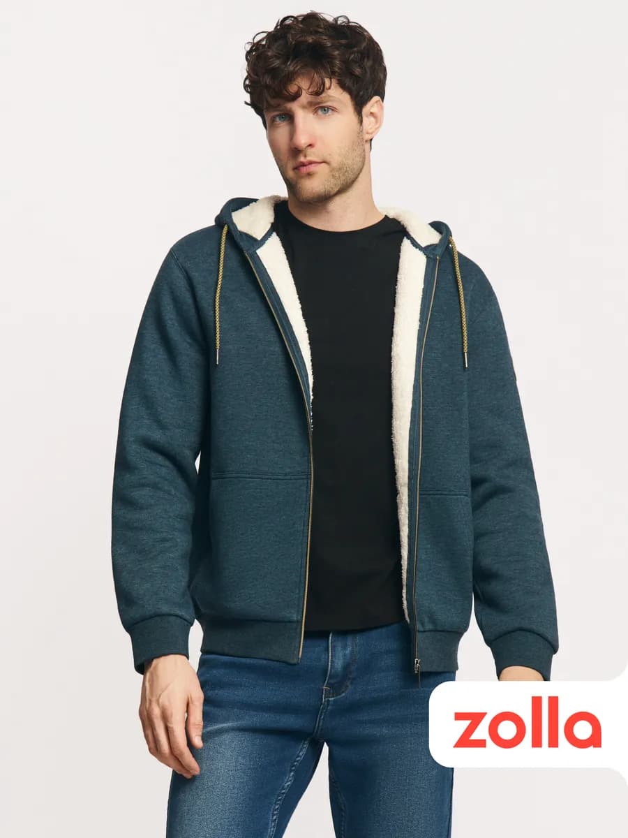 Мужская толстовка с капюшоном и экомехом