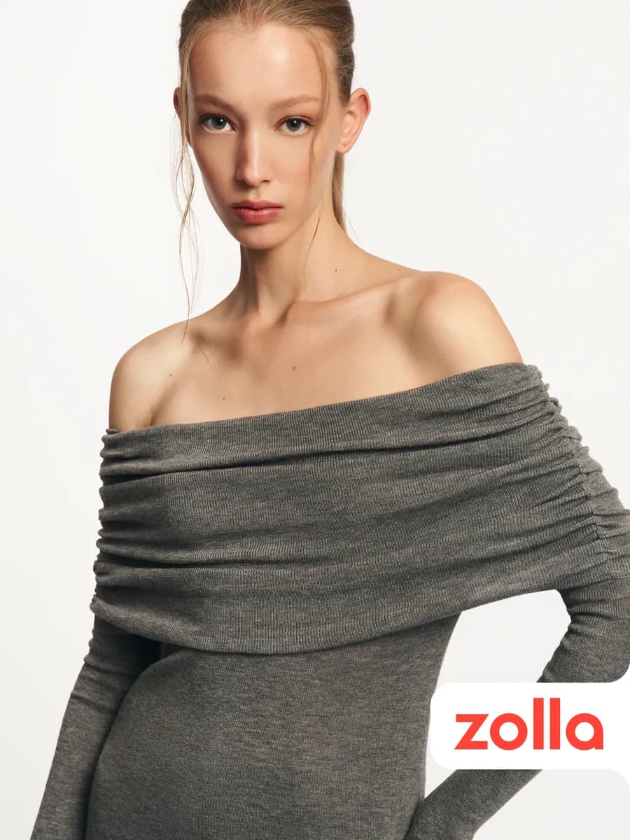 Женский джемпер с открытыми плечами