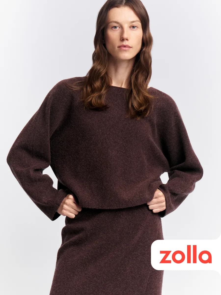 Вязаный женский джемпер с шерстью - фото 1