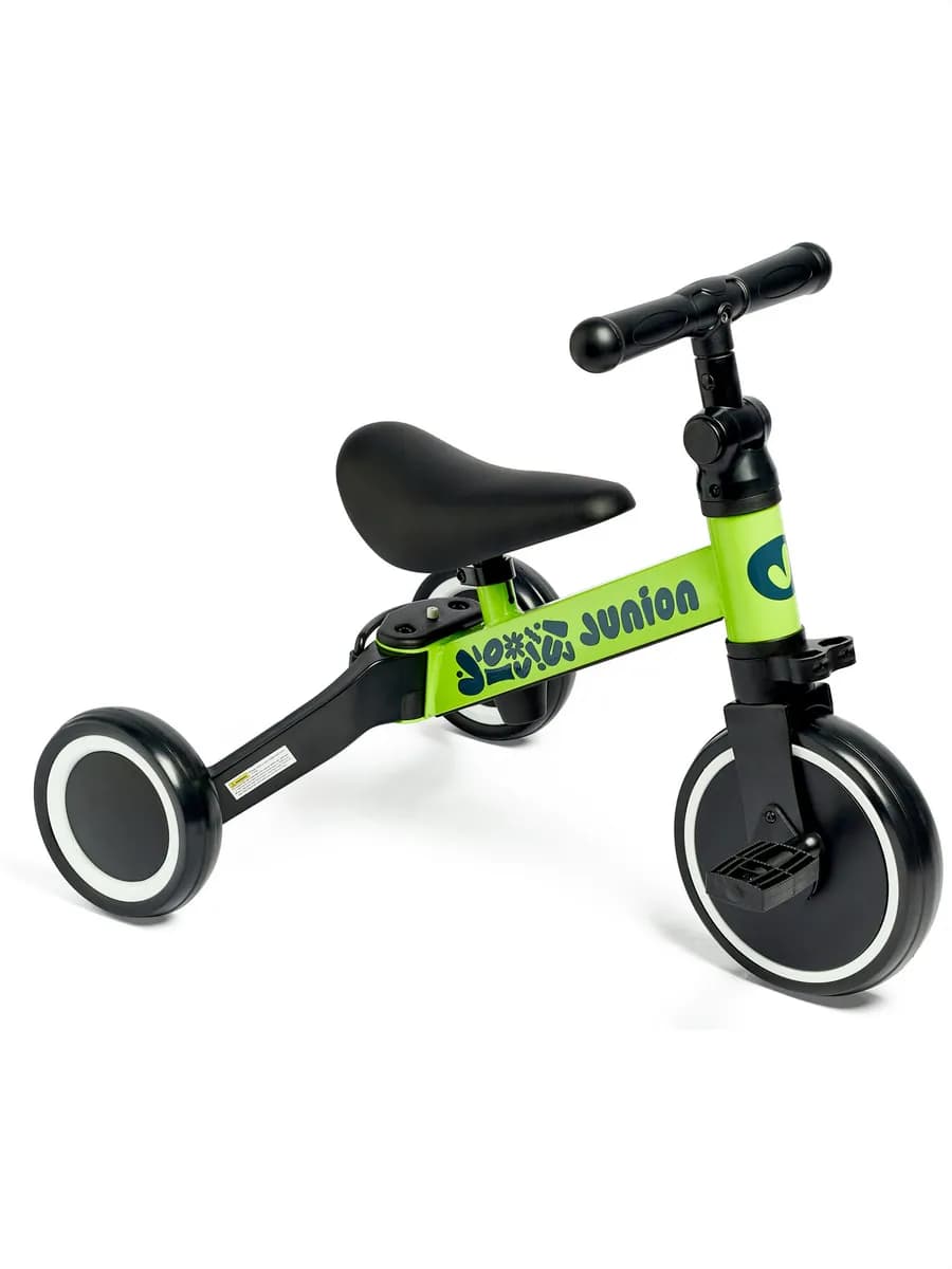 Детский беговел-трансформер 3 в 1 Stepni велосипед зеленый - фото 1