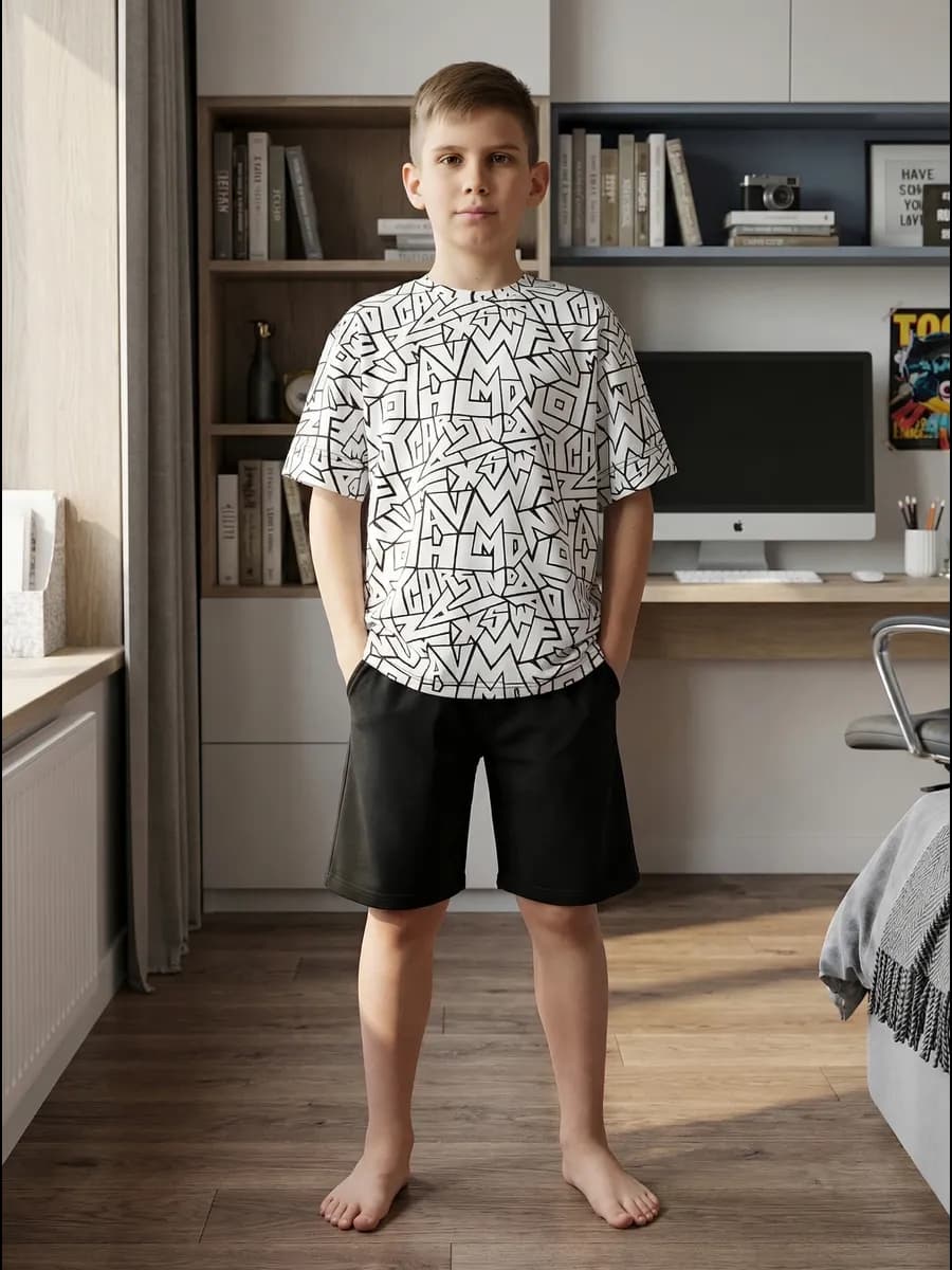 Пижама с шортами - фото 1