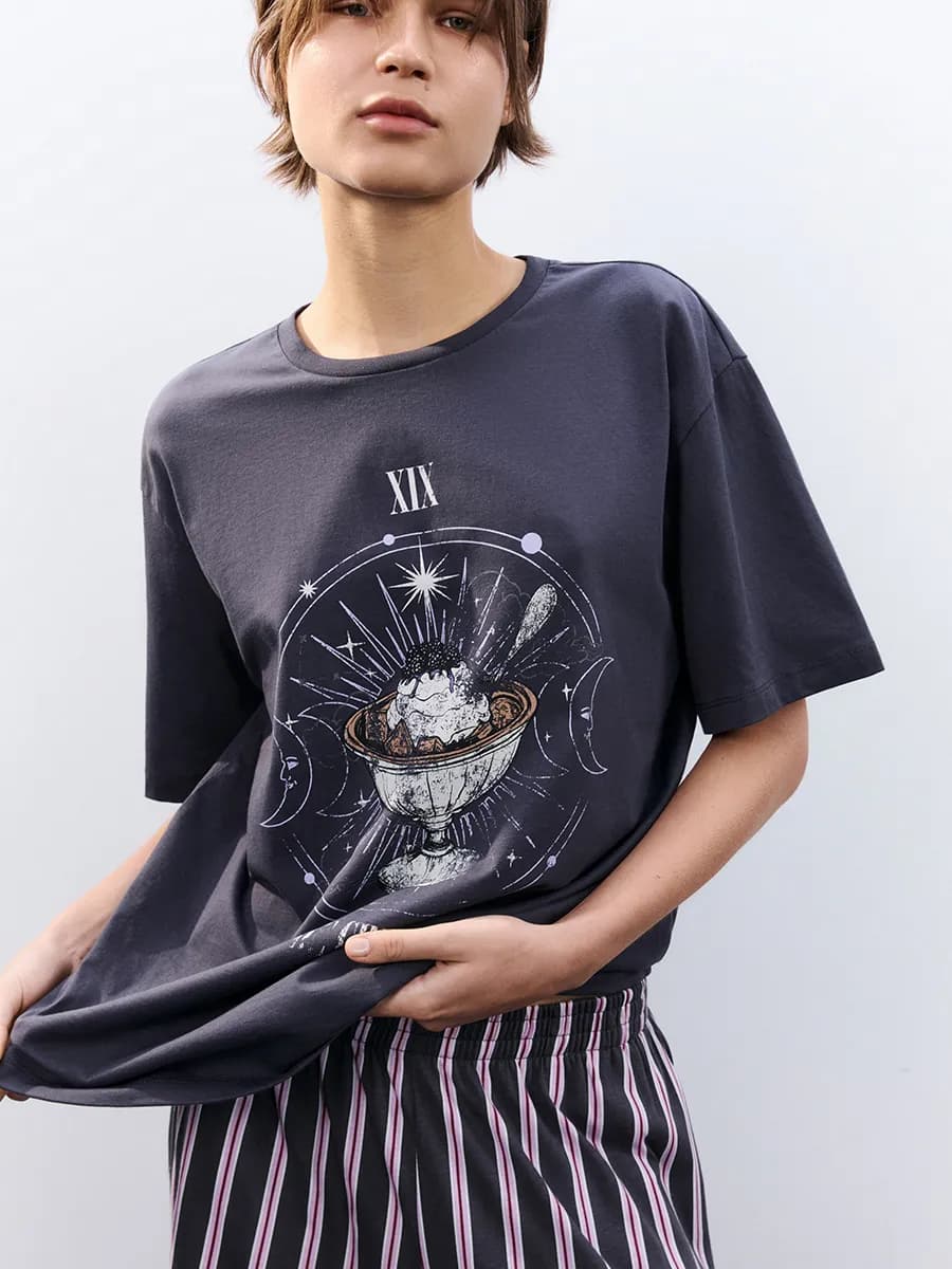 Футболка домашняя с принтом