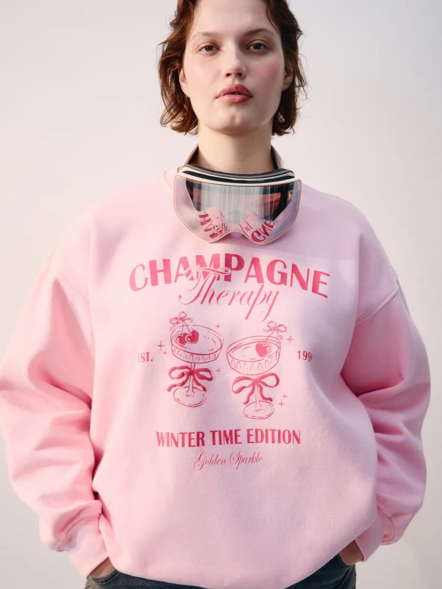 Свитшот из футера больших размеров с принтом