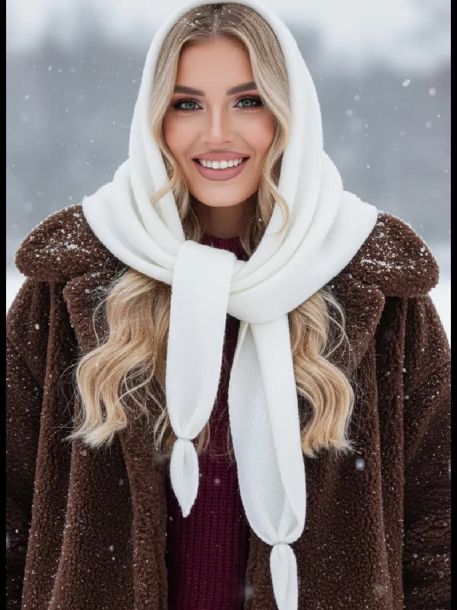 Косынка платок вязаный теплый на шею на голову