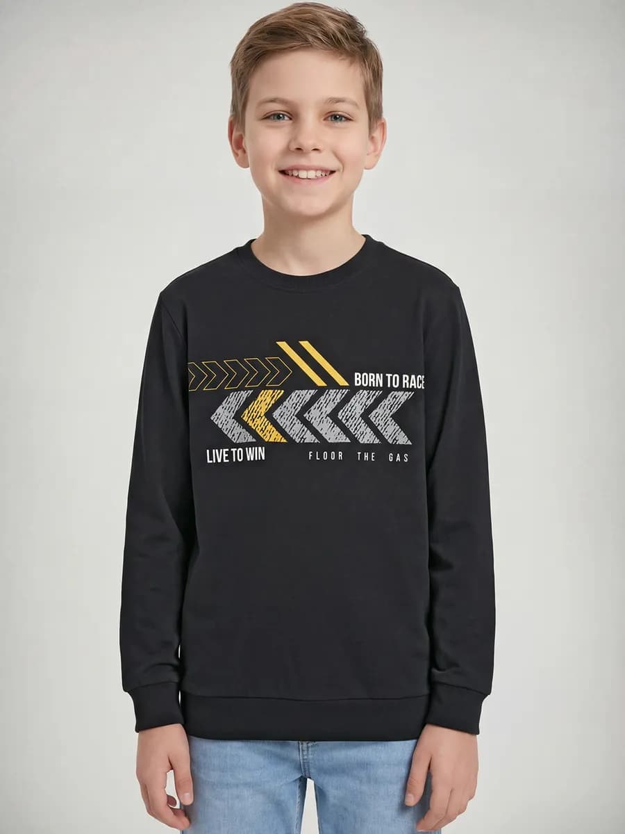 Лонгслив с принтом Born to race