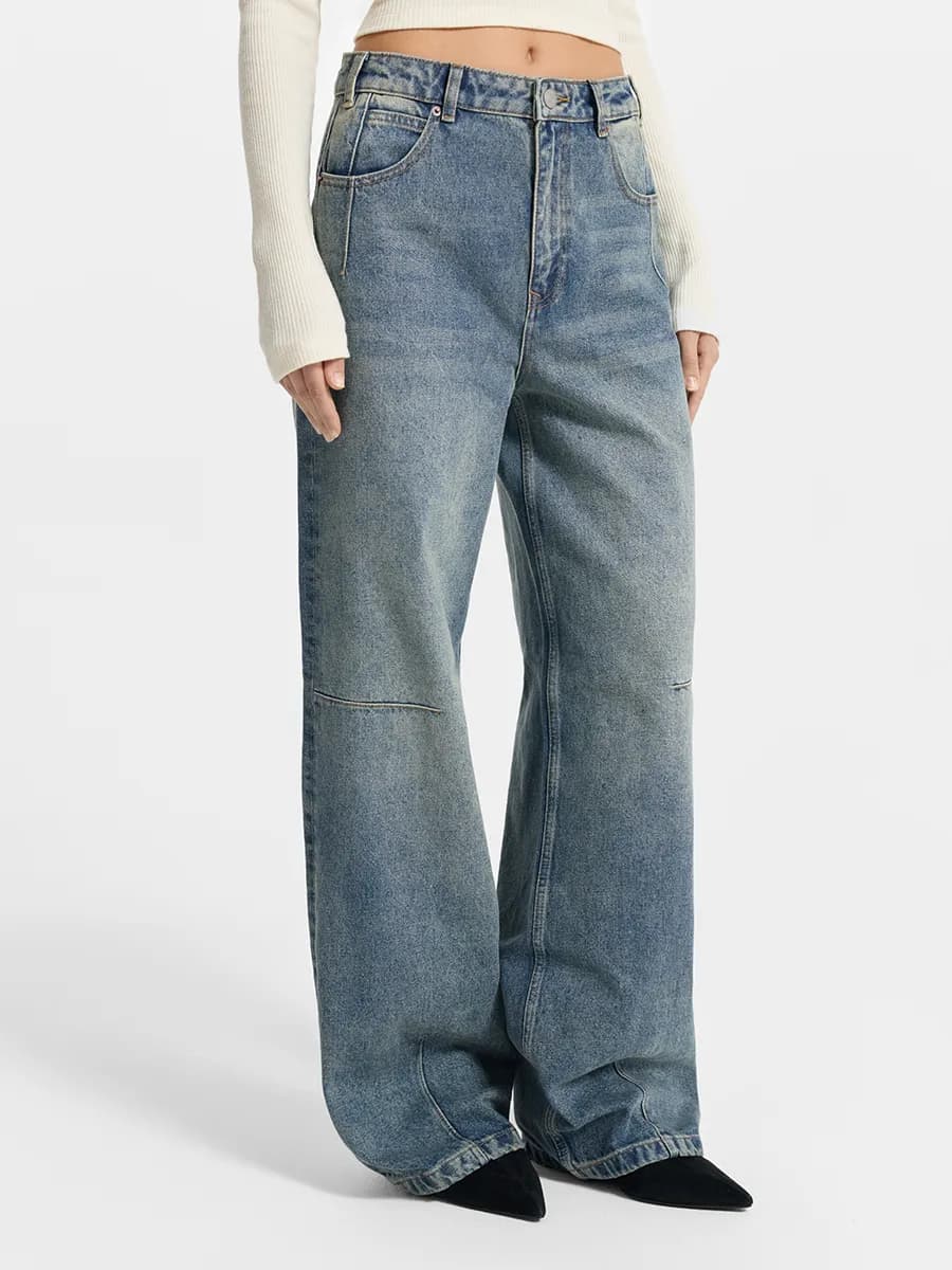 Джинсы Relaxed fit с высокой посадкой