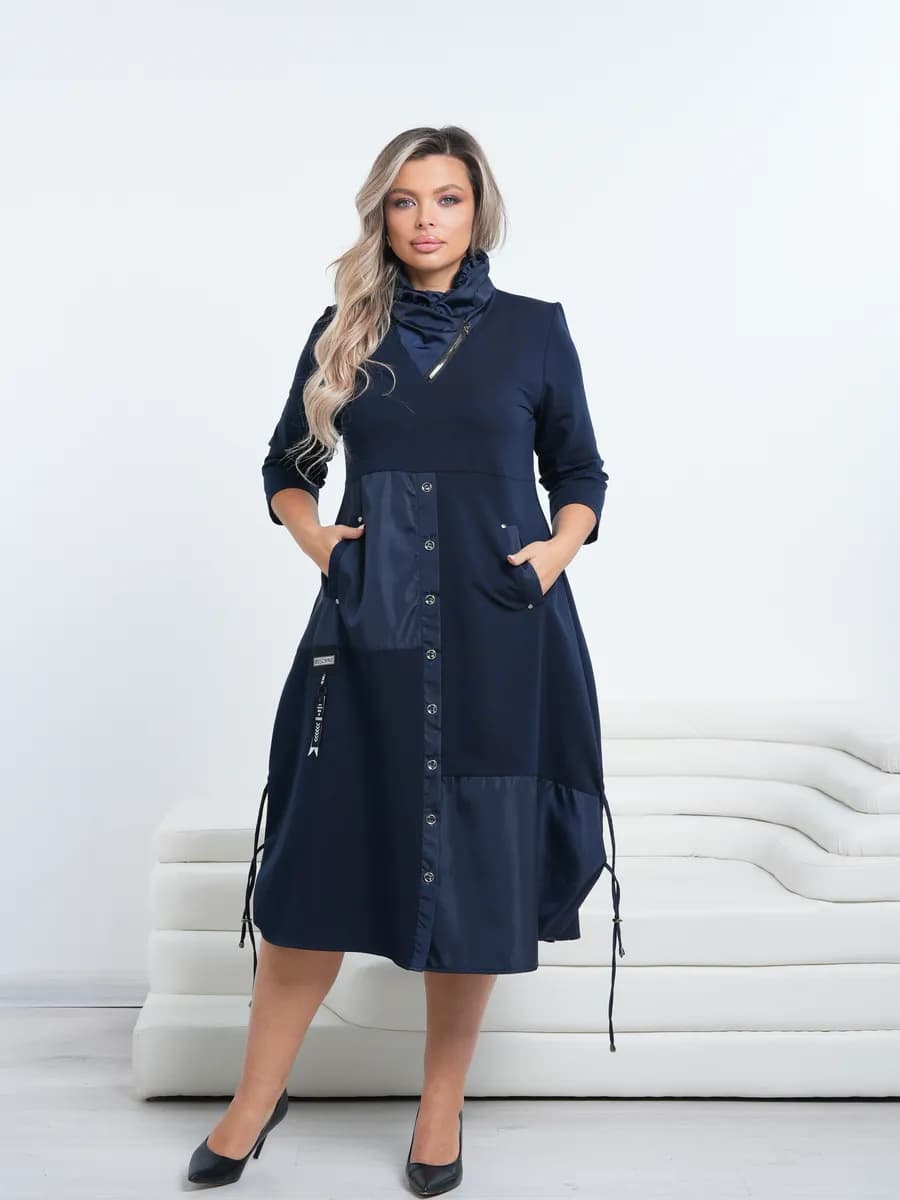 Платье повседневное спортшик большие размеры - фото 1