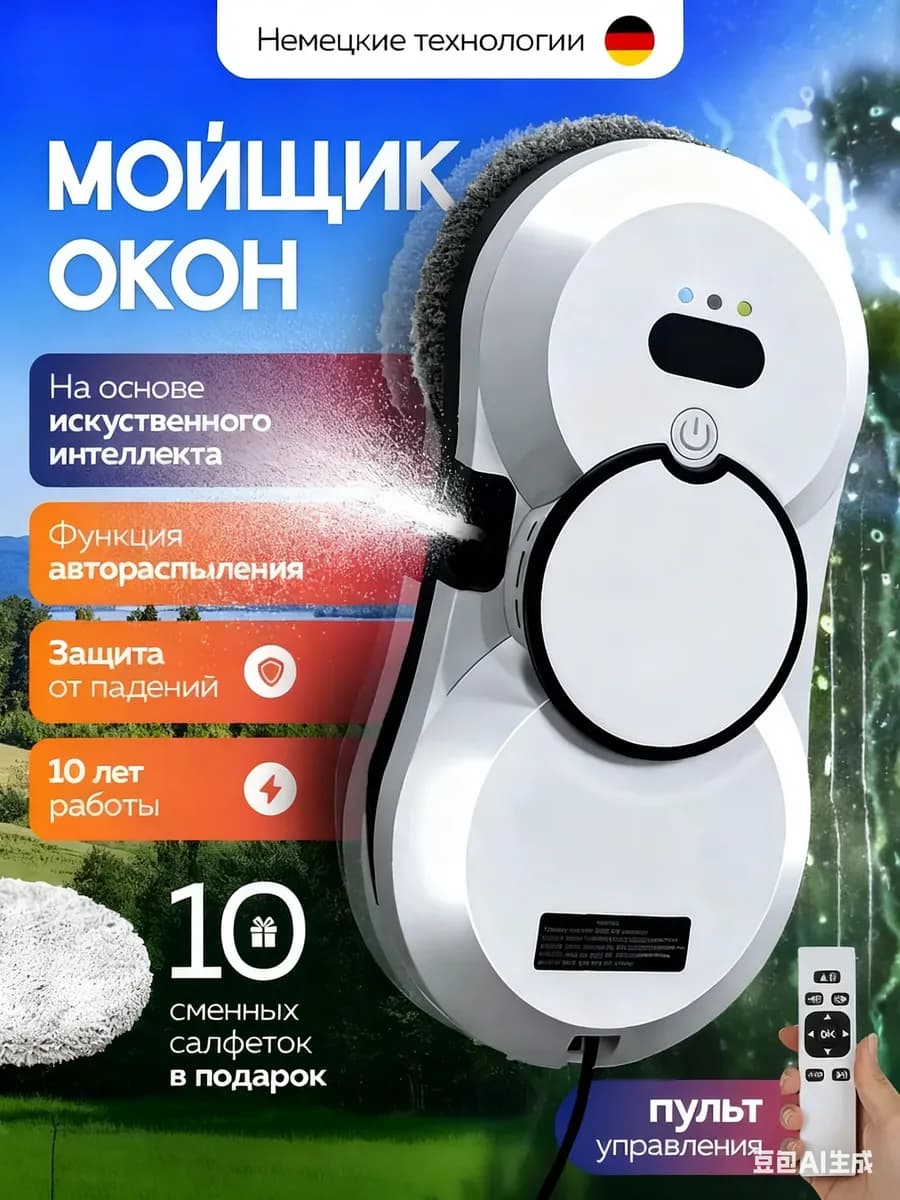 Робот мойщик окон с распылением