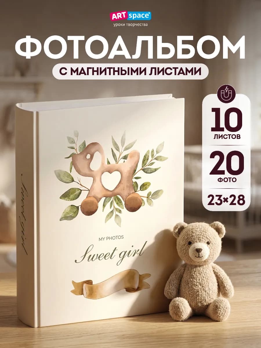 Детский фотоальбом для девочки магнитный