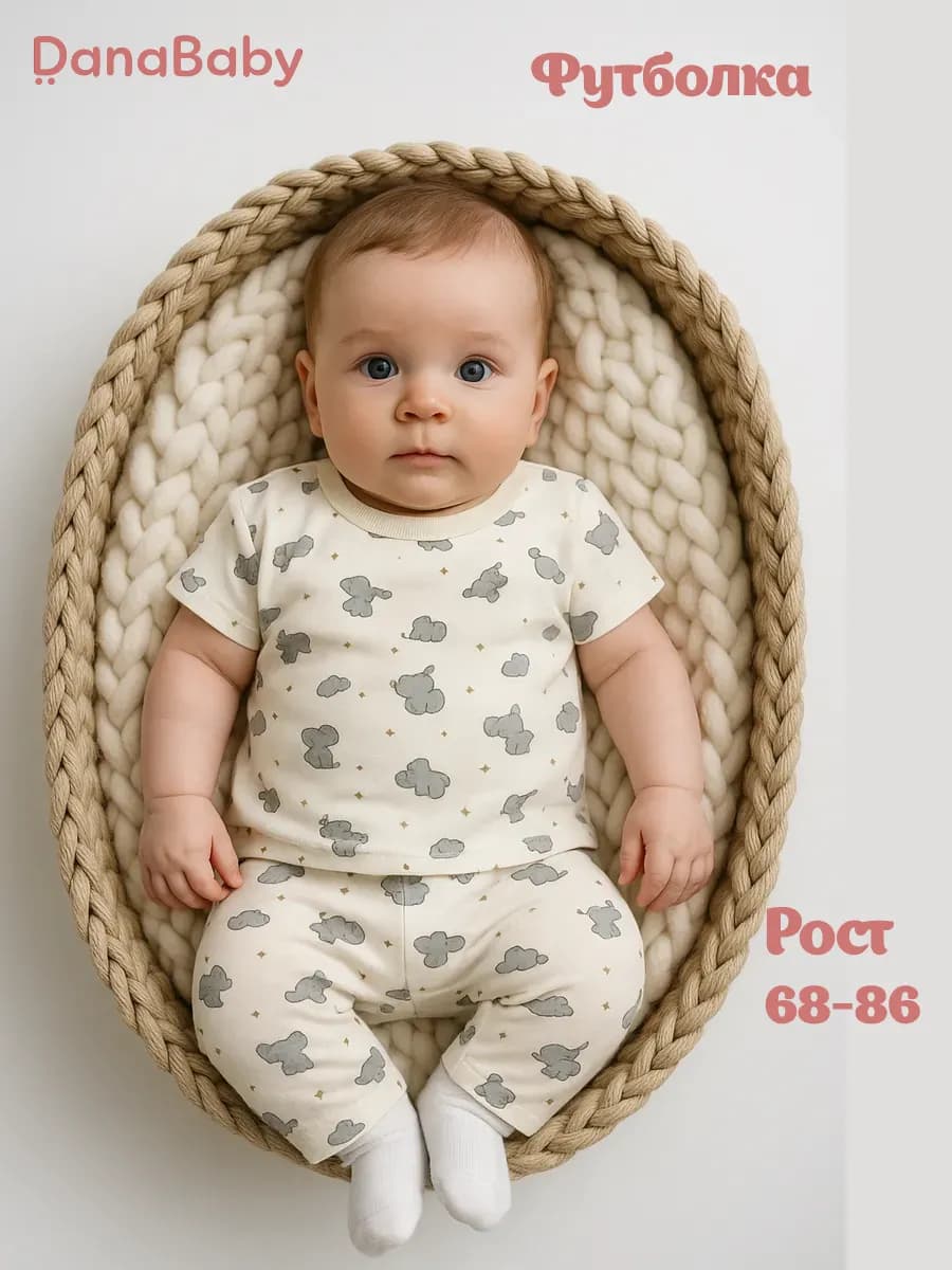 Футболка трикотажная для новорожденного - фото 1