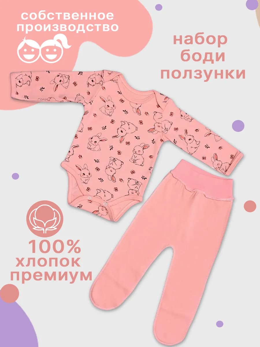 Боди для новорожденных с ползунками
