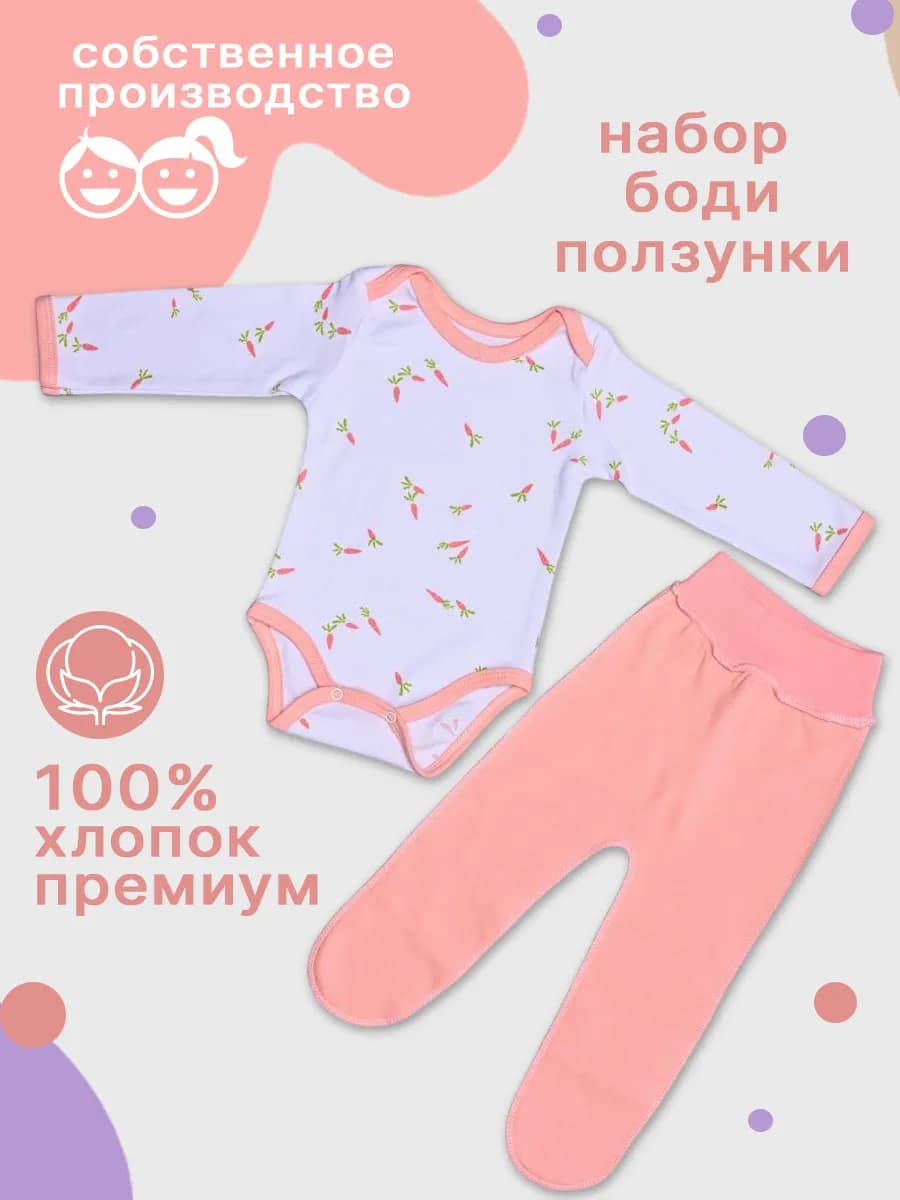 Боди для новорожденных с ползунками