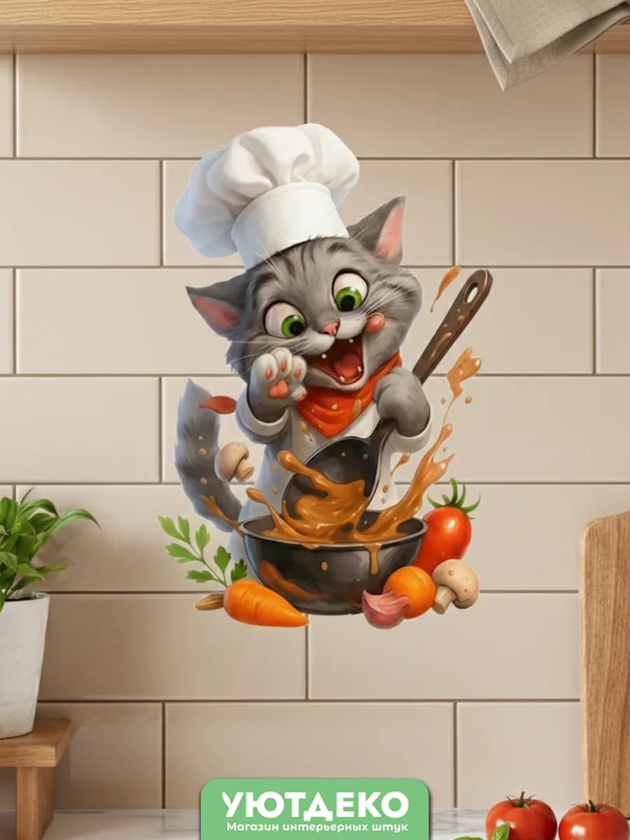 Наклейки интерьерные на стену и окна "с Котом" 30х30см