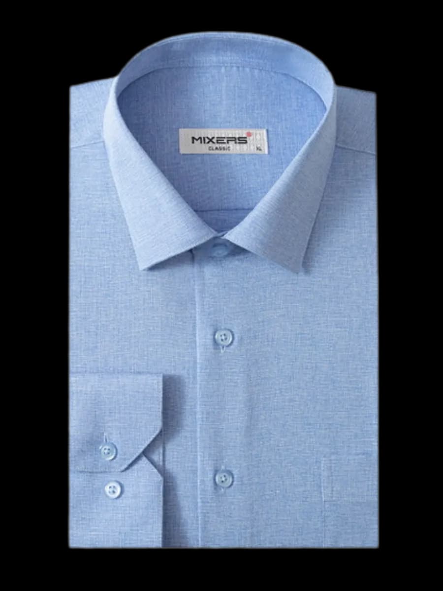 Рубашка хлопок с длинным рукавом однотонная