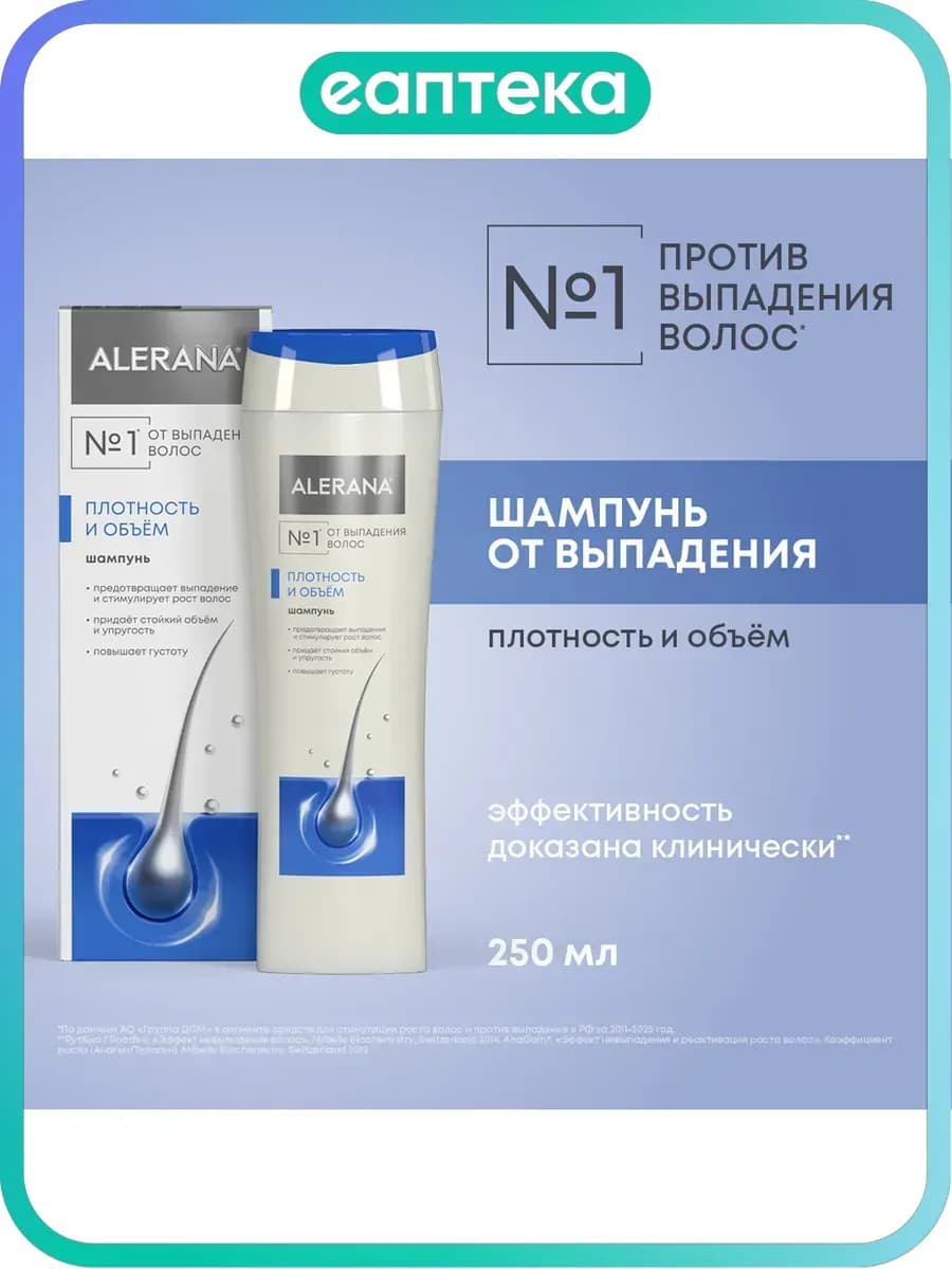 Алерана шампунь плотность и объем 250 мл
