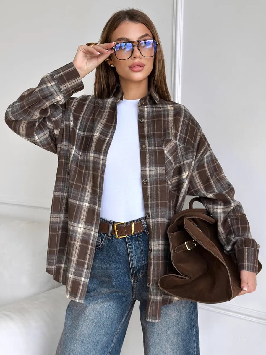 Рубашка в клетку оверсайз