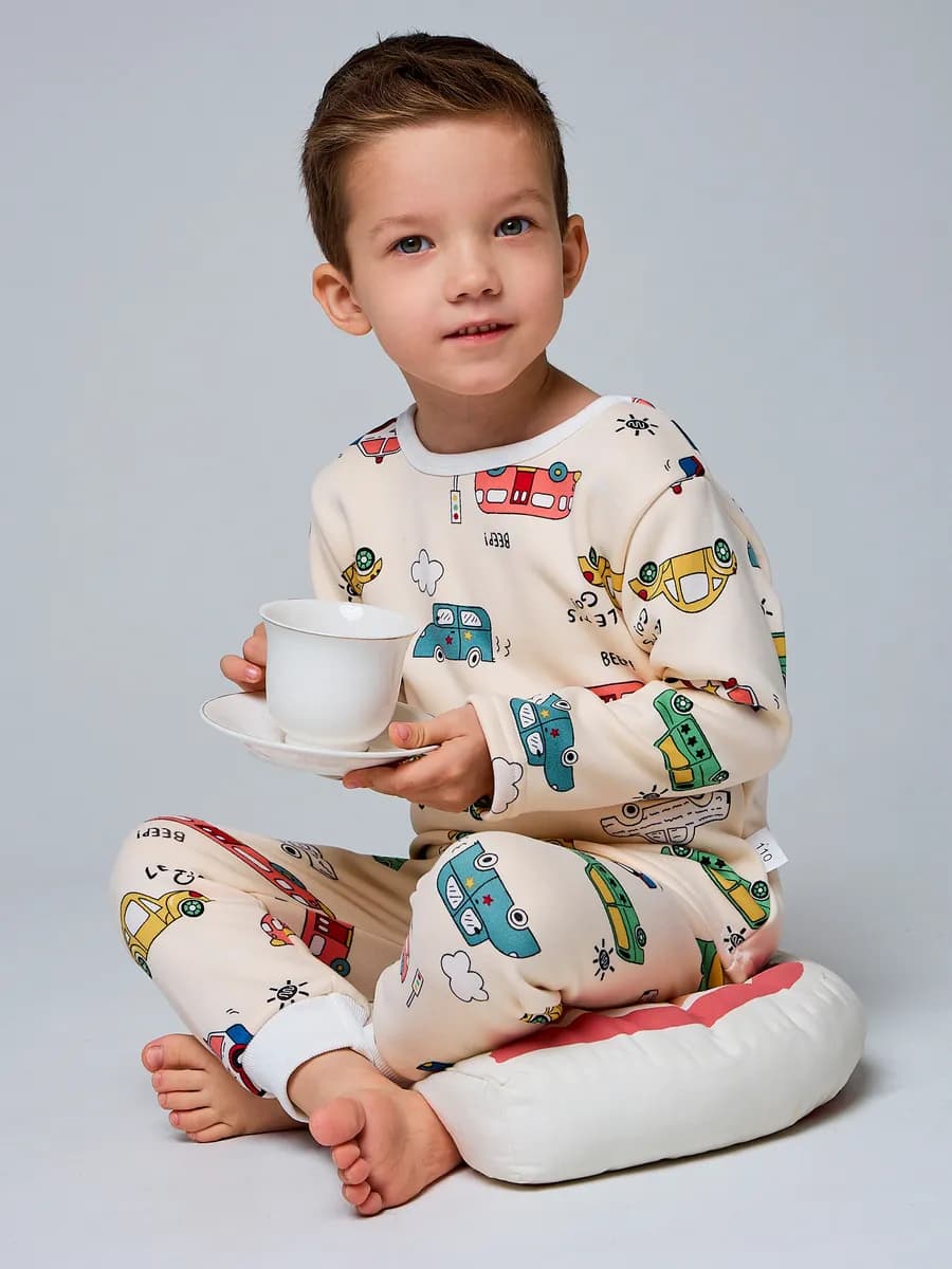 Утепленная пижама детская теплая с начесом