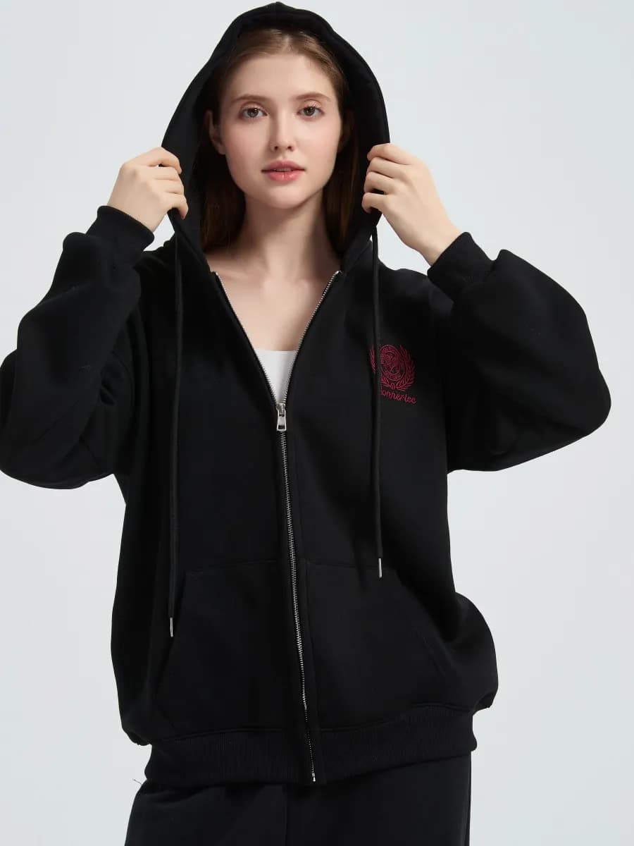 Зип худи оверсайз с капюшоном