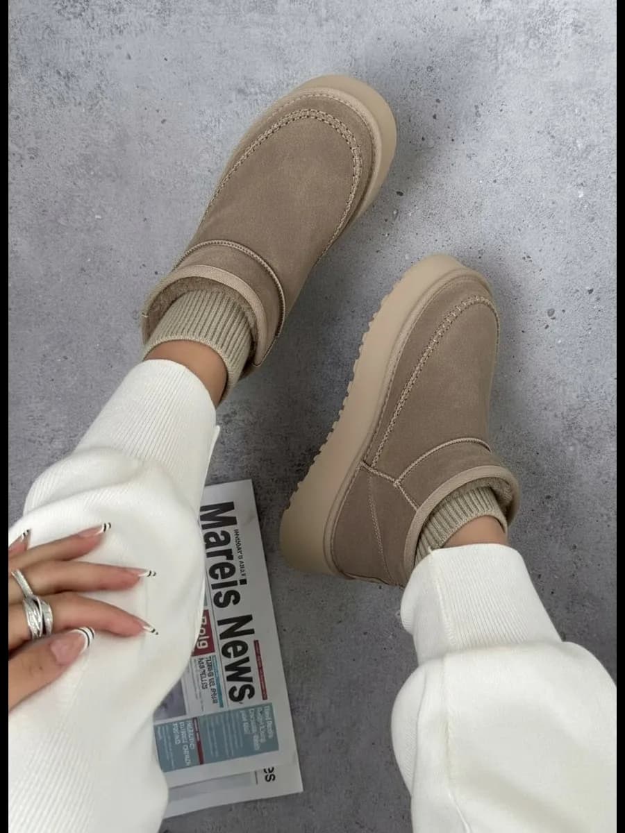 Угги зимние короткие на платформе