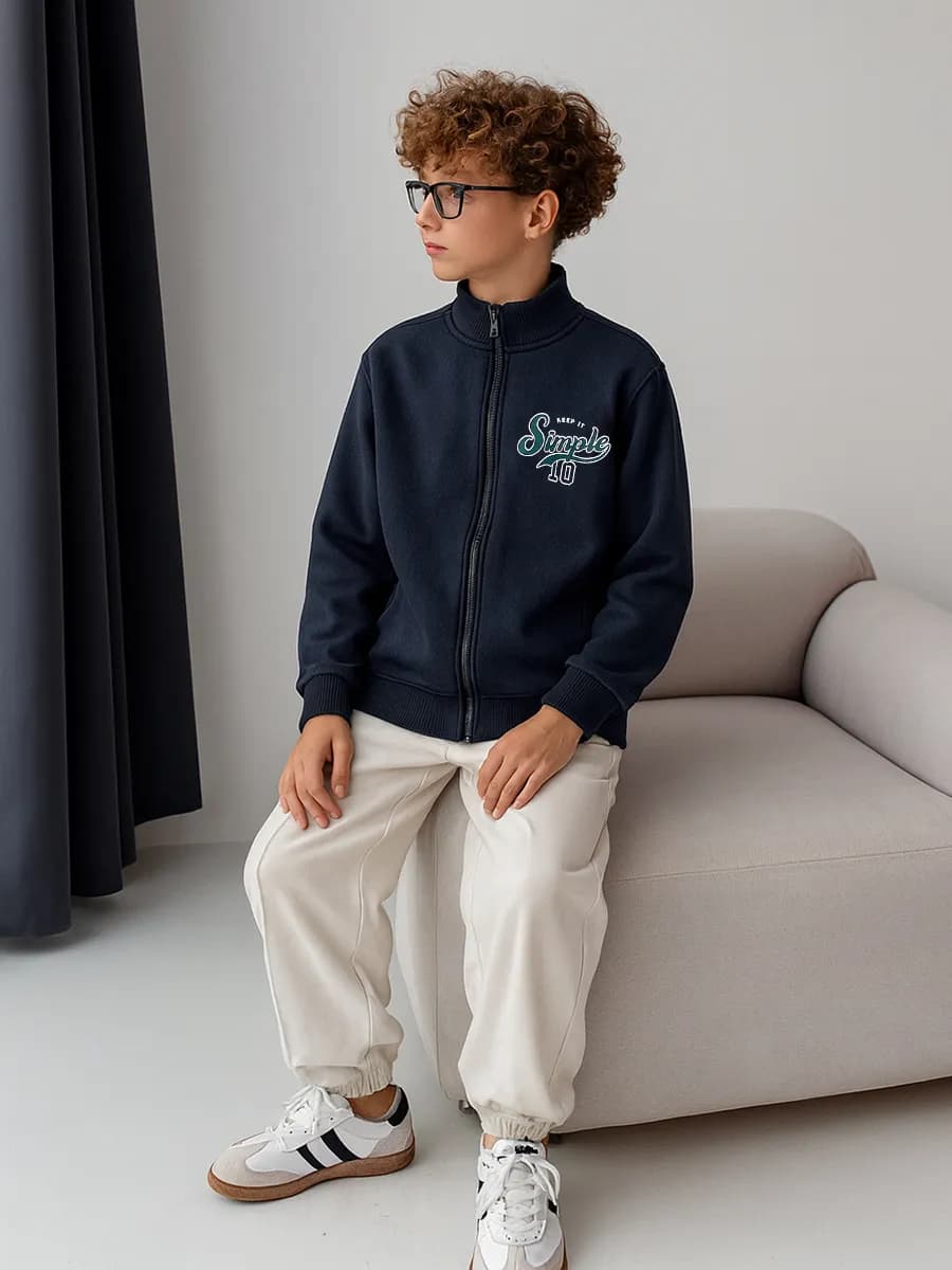 Толстовка детская школьная на молнии с принтом